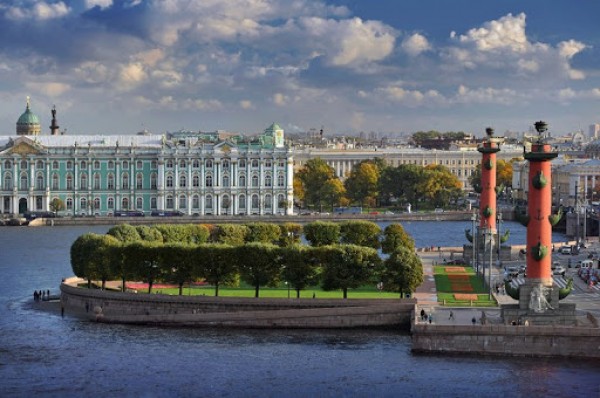 Rostral Columns in St Petersburg - The Spit of the Basil Island